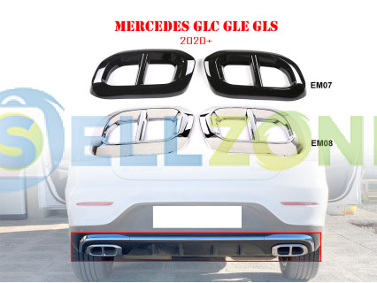 Διπλές μεταλλικές ακροφυσιές εξατμισης για Mercedes GLC GLE GLS - EM07/EM08